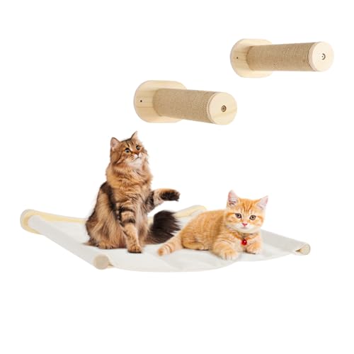 Kletterwand Katzen Katzenkletterwand Wand Katzen Kletterwand Mit Hängematte Katzen Wand Klettern,Für Wohnzimmer, Schlafzimmer, Balkon von Biggittig