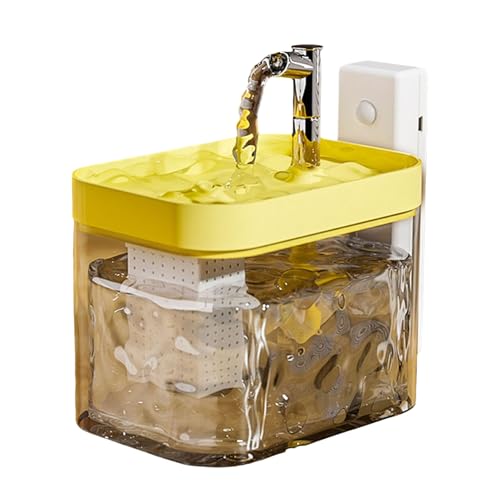 Abnehmbarer Haustier-Wasserspender, kabellos, Katzenwasserbrunnen, 1,5 l, automatischer Haustier-Wasserspender, wiederaufladbar, kabellos, ultra-leiser Sensor, Trinkbrunnen C, 1 Stück von Bigougem