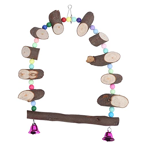 Vogelschaukel Spielzeug, Schaukel Kauspielzeug Hängende Glocke Vögel Käfig mit Glocken für Pfingstrose Myna Golden Sun Aras(L) von Biitfuu