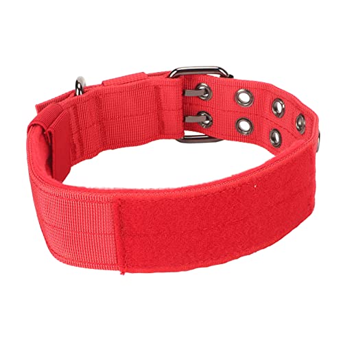 Biitfuu Nylon-Haustierhalsband, Rot, Sauber Genähtes, Leichtes, Verstellbares Hundehalsband für das Training (L) von Biitfuu