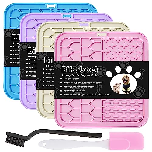 Leckmatte für Hunde und Katzen (Rosa+Lila+Blau+Beige) von Bikabpet