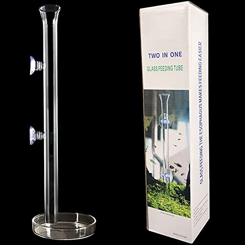 Bilindasly 300 mm Aquarium Garnelen Futterrohr und Schüssel Rohr Glas Fisch Feeder Tube mit Glasschale und Saugnäpfen für Aquarium Garnelen Fischschale von Bilindasly