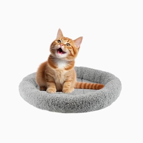 BillionChains Katzenbett, Donut-Bett, Kätzchenbett, gemütlich, weich, waschbar, Haustierbett mit Rutschfester Unterseite für kleine Katzen-35 cm von BillionChains
