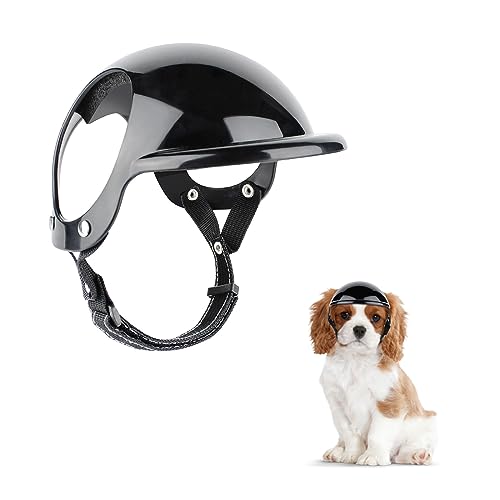 Billionchains Hundehelm Motorrad für kleine Hunde Hundehüte mit Ohrlöchern Langlebiger Motorradhelm für Hunde zum Fahren, Reisen-S von BillionChains