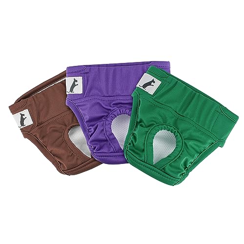 Billionchains Hundewindeln für kleine bis mittelgroße Hündinnen, waschbar, wiederverwendbar, mit hochsaugfähiger Hundehose bei Hitze, Inkontinenz, erregtem Wasserlassen, Größe XL, 3er-Pack von BillionChains