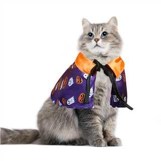 Billionchains Katzen-Halloween-Kürbis-Umhang, Welpe, lustiger Cosplay-Umhang, Haustier-Halloween-Kostüm, Hexe mit Seil, Haustier-Party-Verkleidungszubehör für Katzen und Welpen von BillionChains