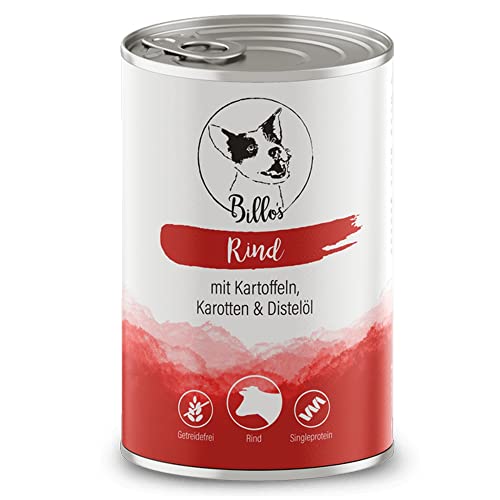 Hundefutter Nass Getreidefrei & Natürlich Nassfutter Hund - Hundenassfutter für alle Rassen, große & kleine Hunde - Wet Dog Food Grain-Free Adult Beef | Billos Rind 1er-Pack 400g von Billo's