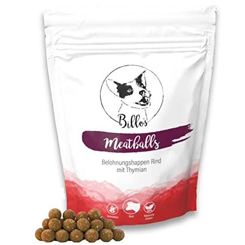 Meatballs Rind Thymian Hundeleckerli Getreidefrei Weich Natürlich - Hundesnack Leckereien für Hunde Training Kleine Hunde & Welpen Leckerlies - Soft Dog Treats Snack | Billos Mini 10mm 150g von Billo's