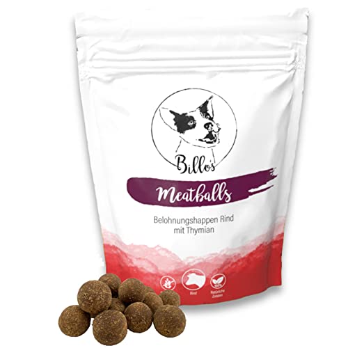 Meatballs Rind Thymian Hundeleckerli Getreidefrei Weich Natürlich - Hundesnack Leckereien für Hunde Training & Belohnung Leckerchen Große Hunde Leckerlis - Soft Dog Treats Snack | Billos 19mm 150g von Billo's