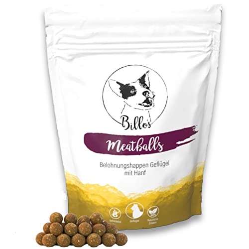 Meatballs Geflügel Hanf Hundeleckerli Getreidefrei Weich Natürlich Kleine Hunde & Welpen - Hunde Leckerlis Hundesnack Leckereien für Hunde Training - Soft Dog Treats Snack | Billos Mini 10mm 150g von Billo's