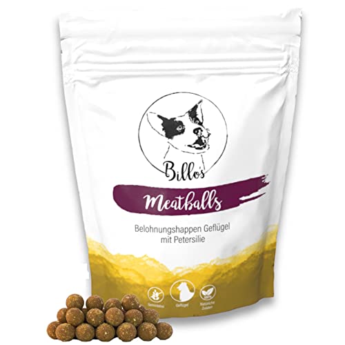 Meatballs Geflügel Petersilie Hundeleckerli Getreidefrei Weich Natürlich Kleine Hunde & Welpen - Leckerlis Hundesnack Leckereien für Hunde Training - Soft Dog Treats Snack | Billos Mini 10mm 150g von Billo's