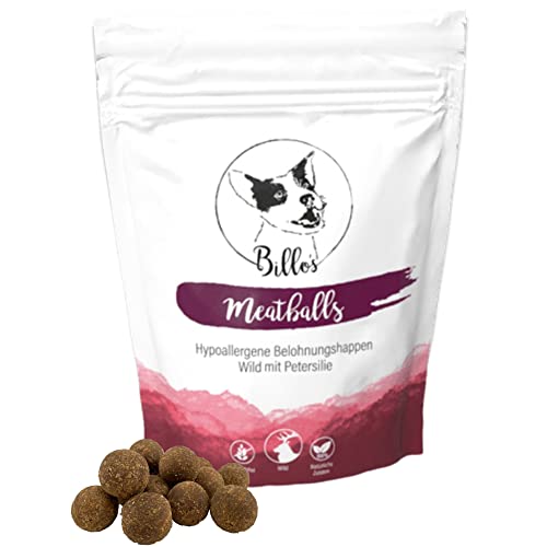 Meatballs Wild Petersilie Hundeleckerli Getreidefrei & Hypoallergen Sensitiv Weich - Hundesnack Leckereien Trainingsleckerli Große Hunde Leckerlis - Soft Dog Treats Snack | Billos 19mm 150g von Billo's