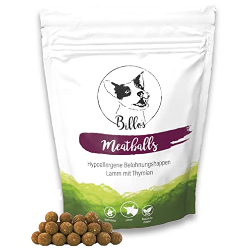 Meatballs Lamm Thymian Hundeleckerli Getreidefrei & Hypoallergen Sensitiv Weich - Kleine Hunde & Welpen Leckerlis Hundesnack Trainingsleckerli - Soft Dog Treats Puppy Snack | Billos Mini 10mm 150g von Billo's