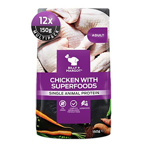 12 x 150 g Billy & Margot Huhn und Superfood Beutel von Billy + Margot