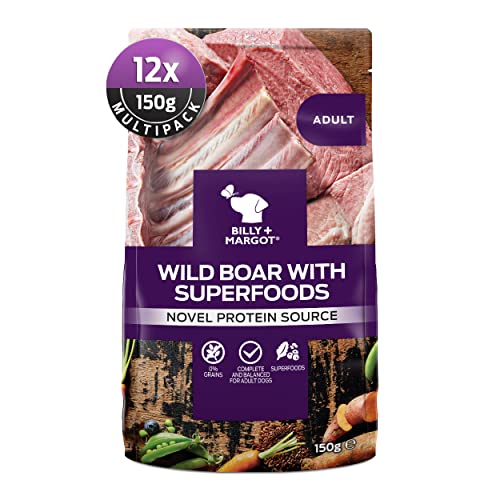 12 x 150 g Billy & Margot Wildschwein Huhn Superfood Beutel von Billy + Margot