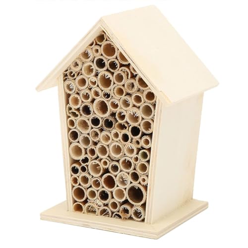 Bienenhotel Insektenhotel Wildbienen Natur/Nistkasten Insektenhaus aus Holz für Käfer, Wildbienen, Florfliegen Bienen, Schmetterlinge, Käfer & andere Tiere (1 PCS) von Bimhayuu