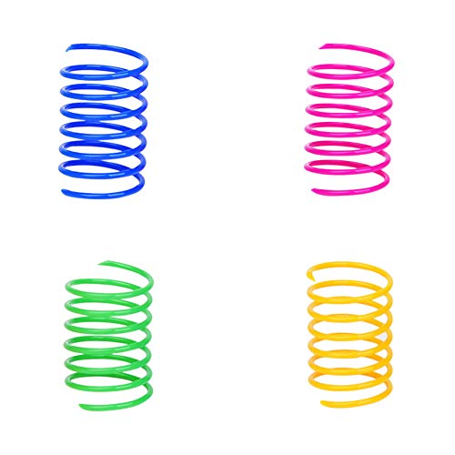 Bimhayuu Katzenspielzeug mit Spiralfeder, buntes Frühlingsspielzeug, interaktives Spielzeug, um Zeit zu vertreiben und fit zu halten, zum Schlagen, Beißen, Jagd, Kätzchen, Spielzeug, mehrfarbig (4 von Bimhayuu