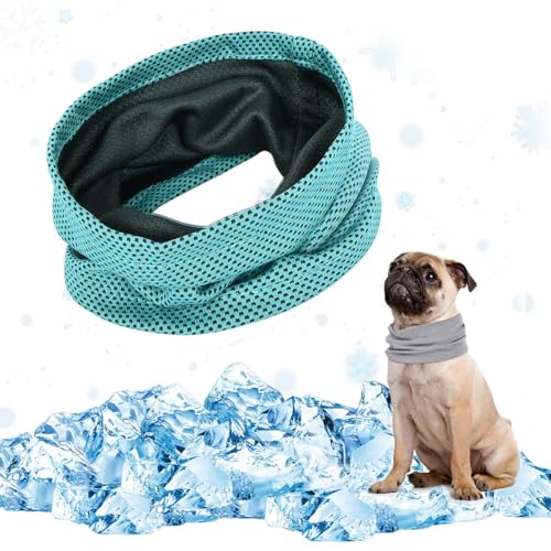 Bimhayuu Kühlhalsband für Hunde Sommer Hundehalsband Kühlend Kühlende Halstuch Hunde Bandana Kühlend Hund Atmungsaktiv Wärmeableitung Bandana für Hunde Geeignet für Kühlhaustiere im Sommer (L,Blau) von Bimhayuu