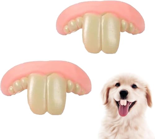 Bimhayuu Lustige gefälschte Zähne für Hunde, gefälschte Hundezähne Zahnspangen, lustige Hundezähne Zahnspange Hundekostümparty, Hundekauspielzeug für Halloween, Weihnachtsspielzeug für Welpen (2 von Bimhayuu