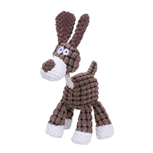 Hundespielzeug Spielzeug Hund Kuscheltier Hund Plüschtier 27CM Hund interaktives Hundespielzeug mit eingebauten Quietscher gegen Langeweile geeignet für Welpen kleine und große Hunde (Braun) von Bimhayuu