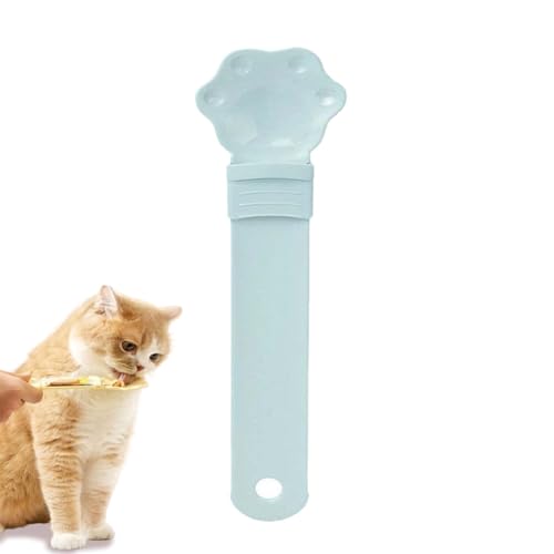 Katzen Feeder Katzen Food Spoon Cat Strip Squeeze-Löffel Katzen Feed Strip Squeeze Löffel Katzen-Futterlöffel Flexibler Haustierlöffel multifunktionaler Katzen-Snack-Löffel Katze Fütterung (Blau) von Bimhayuu