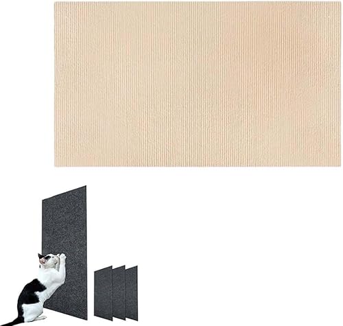 Selbstklebend Kratzteppich Katze Wand DIY Climbing Cat Scratcher Trimmbare Selbstkleber Kratzmatte Katze Selbstklebend Kratzteppich Katze Wand Kratzbretter Kratzmöbel Schutzung (40 * 200CM,Kahki) von Bimhayuu