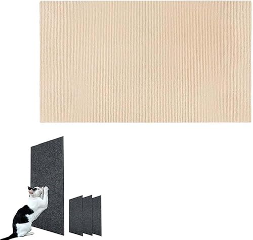 Selbstklebend Kratzteppich Katze Wand DIY Climbing Cat Scratcher Trimmbare Selbstkleber Kratzmatte Katze Selbstklebend Kratzteppich Katze Wand Kratzbretter Kratzmöbel Schutzung (40*200CM,Kahki) von Bimhayuu