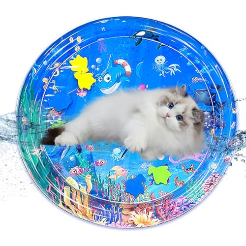 Sensorische Wasserspielmatte für Katzen - Tragbare Katzenspielmatte - verdickte Wassersensor Spielmatte für Katzen, Wassersensor Matte, Wasser sensorisches Pad Wasserspiel für heiße Sommertage (B) von Bimhayuu