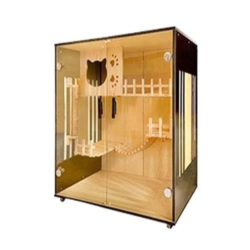 Katzenhütte Cat Villa Platte Seite transparent Luxus Katzenhaus Katzen Brutkäfig Katzenausstellungsschrank Katzenbett Cat Haustier Schrank Katzenraum Katzenvilla von BinOxy