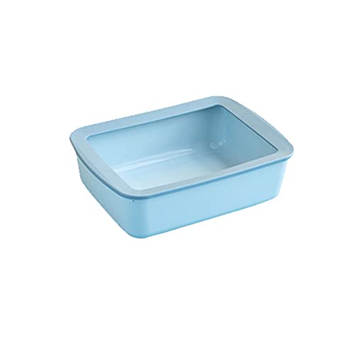 Katzenklo Quadratische Katze Wurf Box Halbschloss Katze Wurf Box Splash-Proof Große Katze Poop Box Offene Tablett Katze Toilette Kitty Supplies Katzentoilette (Color : C) von BinOxy