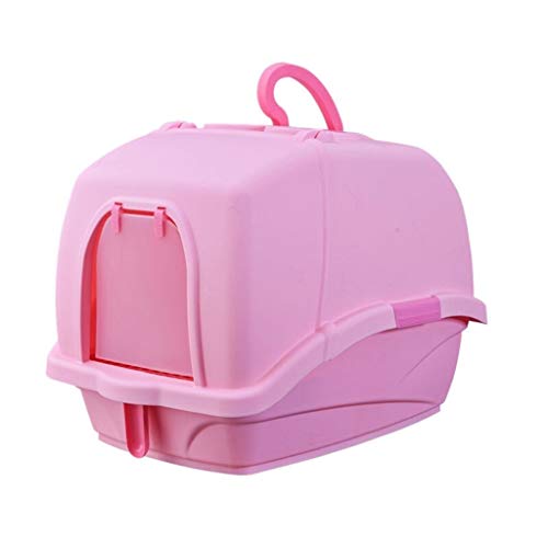 Katzentoilette Katzentoilette Katzentoilette vollständig geschlossene Katzentoilette Deluxe XL Verhindert Spritzen Katzentoilette Haustier Katzenzubehör Katzentoilette (Farbe: Roze) von BinOxy