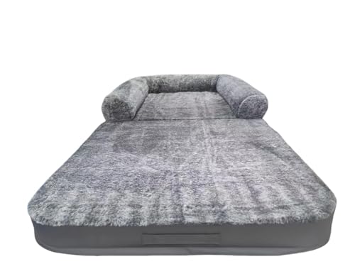 BingoPaw Hundebett für Menschen Hunde: 180x96x10 cm Hundebett für Erwachsene und Haustiere, XXXL faltbar orthopädisches Hundebetten in Menschengröße mit waschbarem PV-Samtbezug PU-Leder, grau von BingoPaw