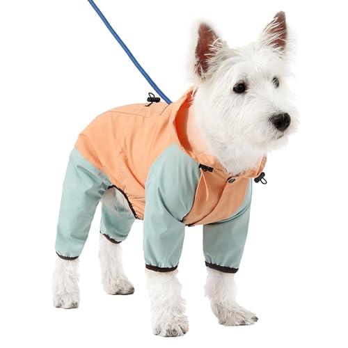 Biniveil Haustier-Regenmantel, Hunde-Regenjacke, HoodedPuppy Regenmantel, verstellbare wasserdichte Kleidung, Reflektierender Streifen-Regenponcho für Haustiere, Allwetterjacke für Spaziergänge, von Biniveil