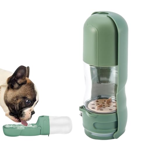 Biniveil Hundereisen Wasserflasche Spender, Hundwasserflasche mit Food Bowl - 2 In 1 Haustiernahrung integrierter Trinkbrunnen | Animal Feeding Supplies, Haustier Spender, Reisezubehört von Biniveil