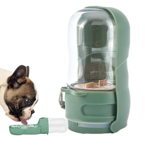 Biniveil Hundewasserflasche mit Lebensmittelbehälter, Hundereisen Wasserflasche Spender | 2 in 1 Haustier liefert Trinken,Animal Feeding Supplies, Haustier Spender, Reisezubehört von Biniveil