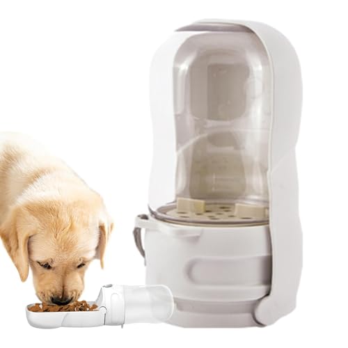 Biniveil Hundewasserflasche mit Lebensmittelbehälter, Hundereisen Wasserflasche Spender | 2 in 1 Haustier liefert Trinken | Hundereisenzubehört von Biniveil