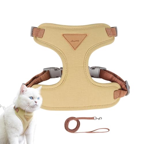 Biniveil Katzengürtel und -Geschirr,Geschirr für Katzen,Mesh-Katzengeschirr mit leichtem Design, ausbruchsicher - Haustier-Outdoor-Zubehör, multifunktionale Katzenweste mit Schnalle und verstellbaren von Biniveil