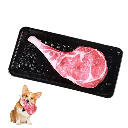 Biniveil Quietschkau Spielzeug Für Hunde,Robuste Welpen Quietsch Spielzeuge - Beißfeste Kauspielzeuge mit Steakform für mittelgroße und große Welpen Biniveil Quietschkau Spielzeug Für Hunde,Robuste Welpen Quietsch Spielzeuge - Beißfeste Kauspielzeuge mit Steakform für mittelgroße und große Welpen von Biniveil