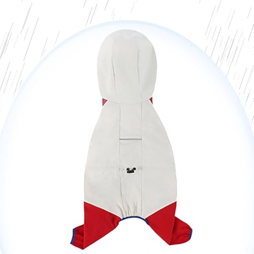 Biniveil Regenmantel Hunde wasserdicht, Regenmantel für Hunde, Komplett gewickelter Welpen-Regenmantel, Atmungsaktive Allwetterjacke, Haustier-Regenponcho für Reisen, Training, Joggen von Biniveil