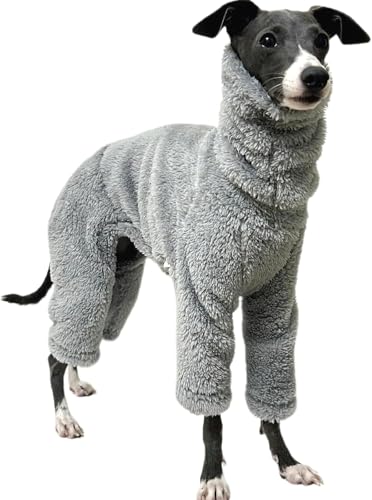 Fleece-Overall für Hunde, Ganzkörpermantel mit Beinen, weicher und Warmer Schlafanzug für Hunde, Winterkleidung für italienische Windhunde, für kleine, mittelgroße und große Hunde von BinwoLoBLM