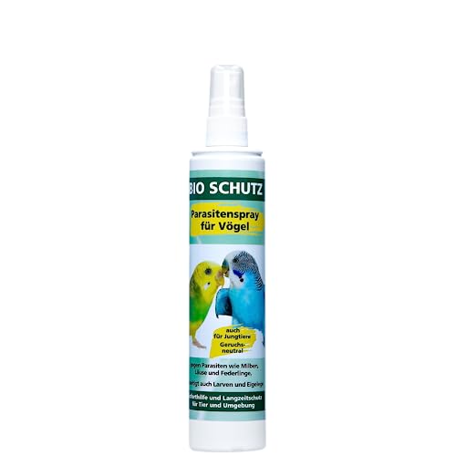 Bio Schutz Parasitenspray für Vögel 150ml Pumpspray - für Tier und Umgebung, gegen Flöhe, Zecken, Milben, Federlinge, Läuse von Bio Schutz