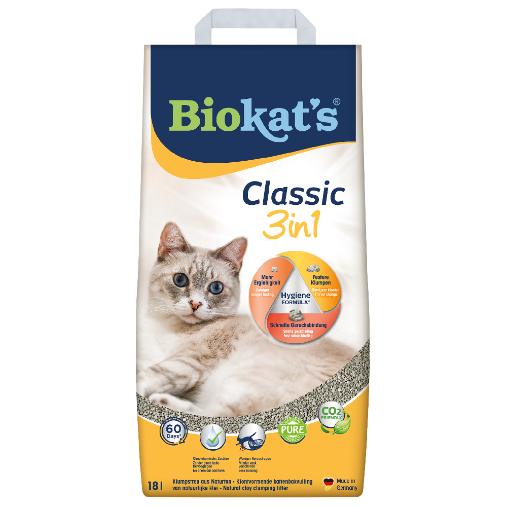 Biokat's Classic 3in1 Katzenstreu Parfümfrei - 18 l von BioKat's