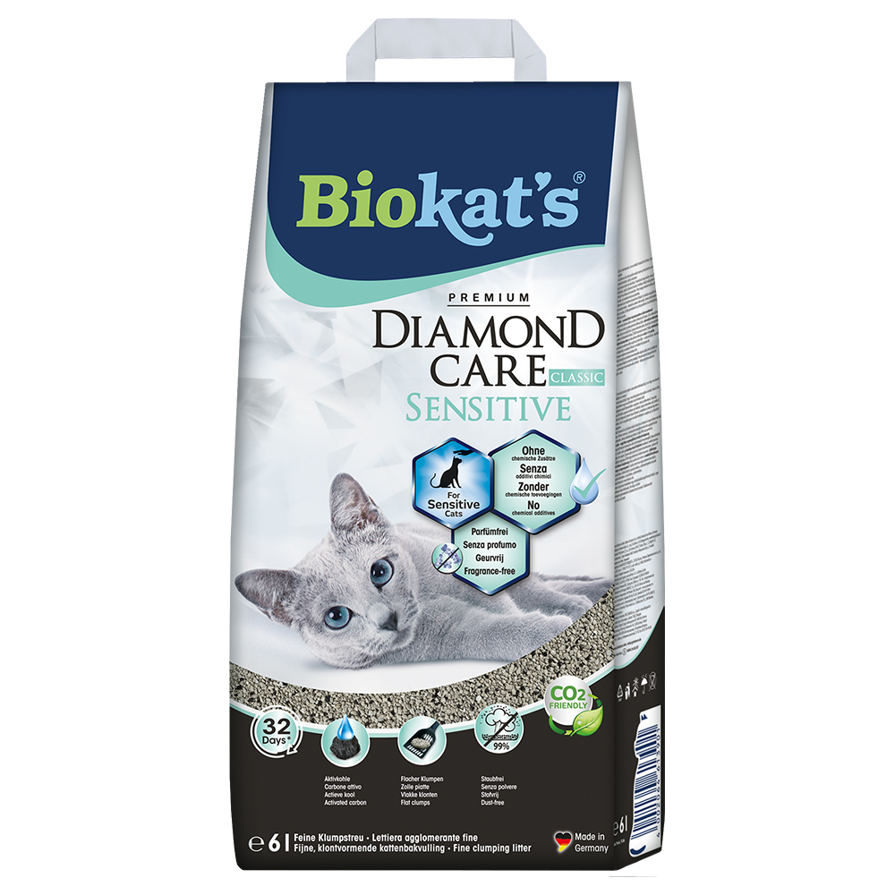 Biokat's Diamond Care Sensitive Classic Katzenstreu - Sparpaket: 2 x 6 l von BioKat's