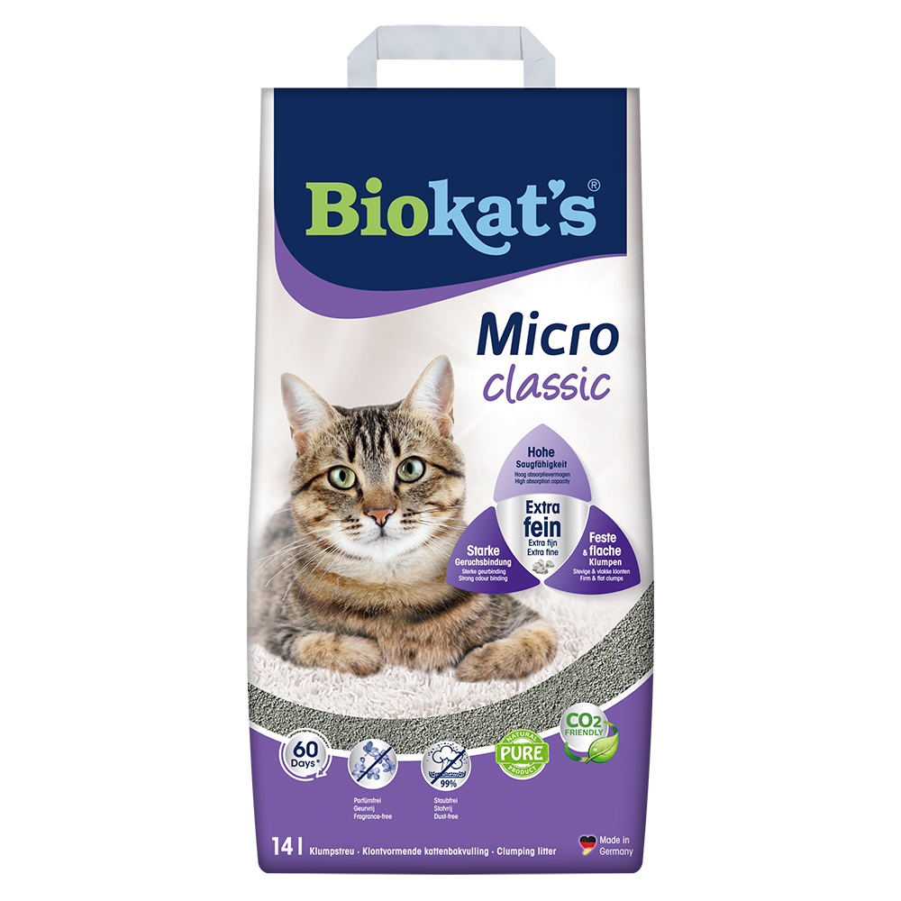 Biokat's Micro Classic Katzenstreu - Sparpaket: 2 x 14 l von BioKat's