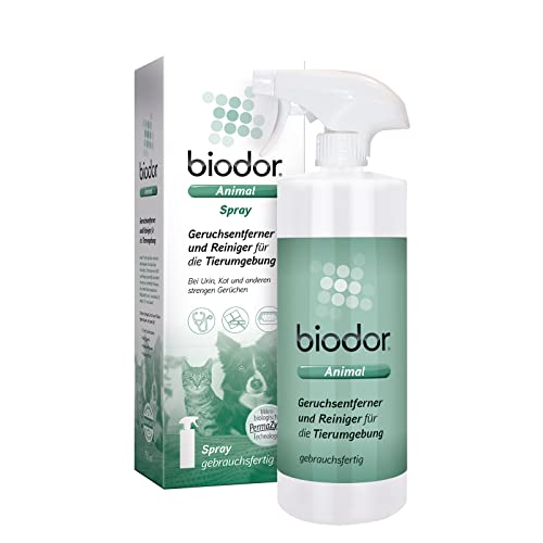 Biodor Animal Spray 750ml - Geruchsneutralisierer, Geruchsentferner & Reiniger für die Tierumgebung - Enzymreiniger Urin, Kot & anderen strengen Gerüchen - Hundeurin, Katzenurin Geruchsentferner von Biodor