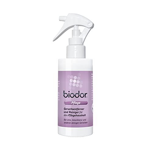 Biodor Pflege Spray 150ml - Geruchsentferner & Reiniger - Enzymreiniger für den Pflegehaushalt - Geruchsneutralisierer bei Urin, Inkontinenz & anderen strengen Gerüchen - zuverlässige Reinigung von Biodor