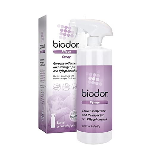 Biodor Pflege Spray 750ml - Geruchsentferner & Reiniger - Enzymreiniger für den Pflegehaushalt - Geruchsneutralisierer bei Urin, Inkontinenz & anderen strengen Gerüchen - zuverlässige Reinigung von Biodor