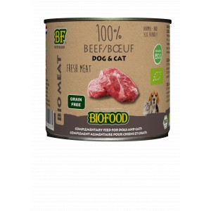 BF Petfood Biofood Organic 100% Rind Nassfutter für Hund/Katze (Dosen 200 g) 12 x 200 g von Biofood