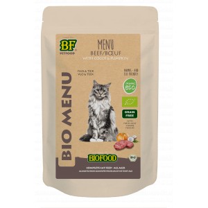 BF Petfood Biofood Organic Rind Bio Menu Flea & Tick Katzen-Nassfutter (Beutel 100 g) 2 x (20 x 100 g) von Biofood