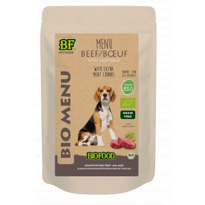 BF Petfood Biofood Organic Rind Bio Menu Hunde-Nassfutter (Beutel 150 g) 15 x 150 g von Biofood